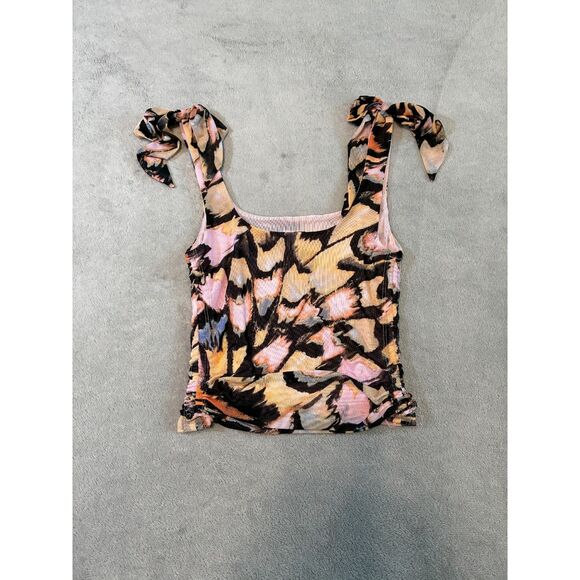 Free People Avenue Ruched Bow Strap Tank Top Small - Picture 7 of 10